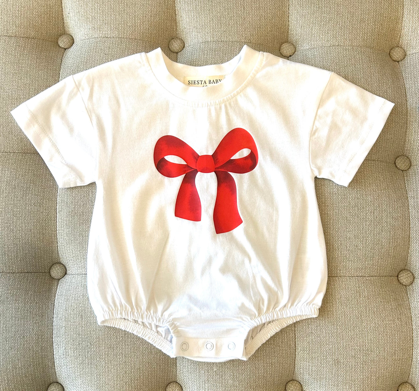 Baby Bow Front Bubble Romper