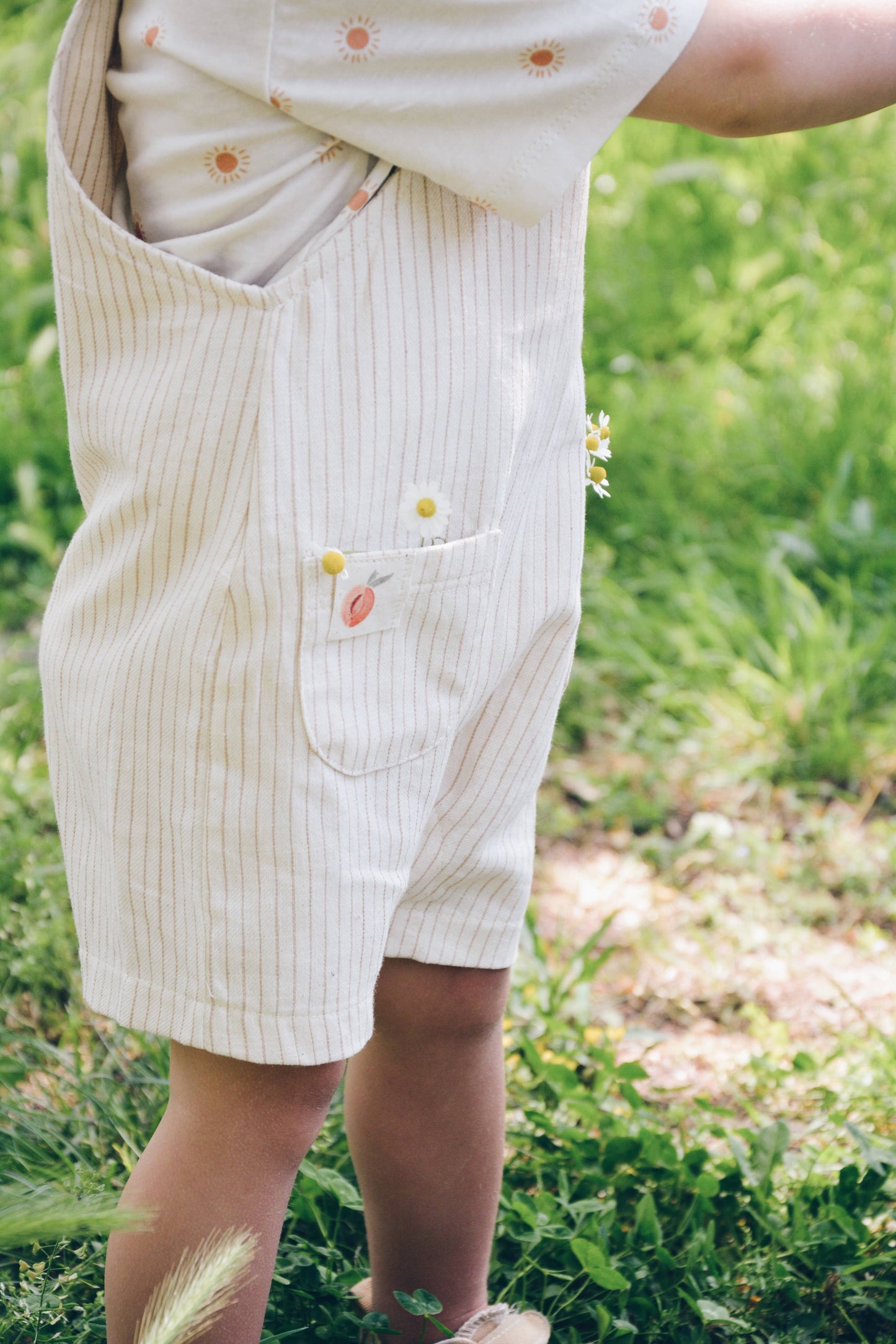 Cream Stripe Overall