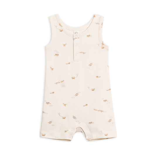 Organic Baby Nile Romper - Airplane / Mist