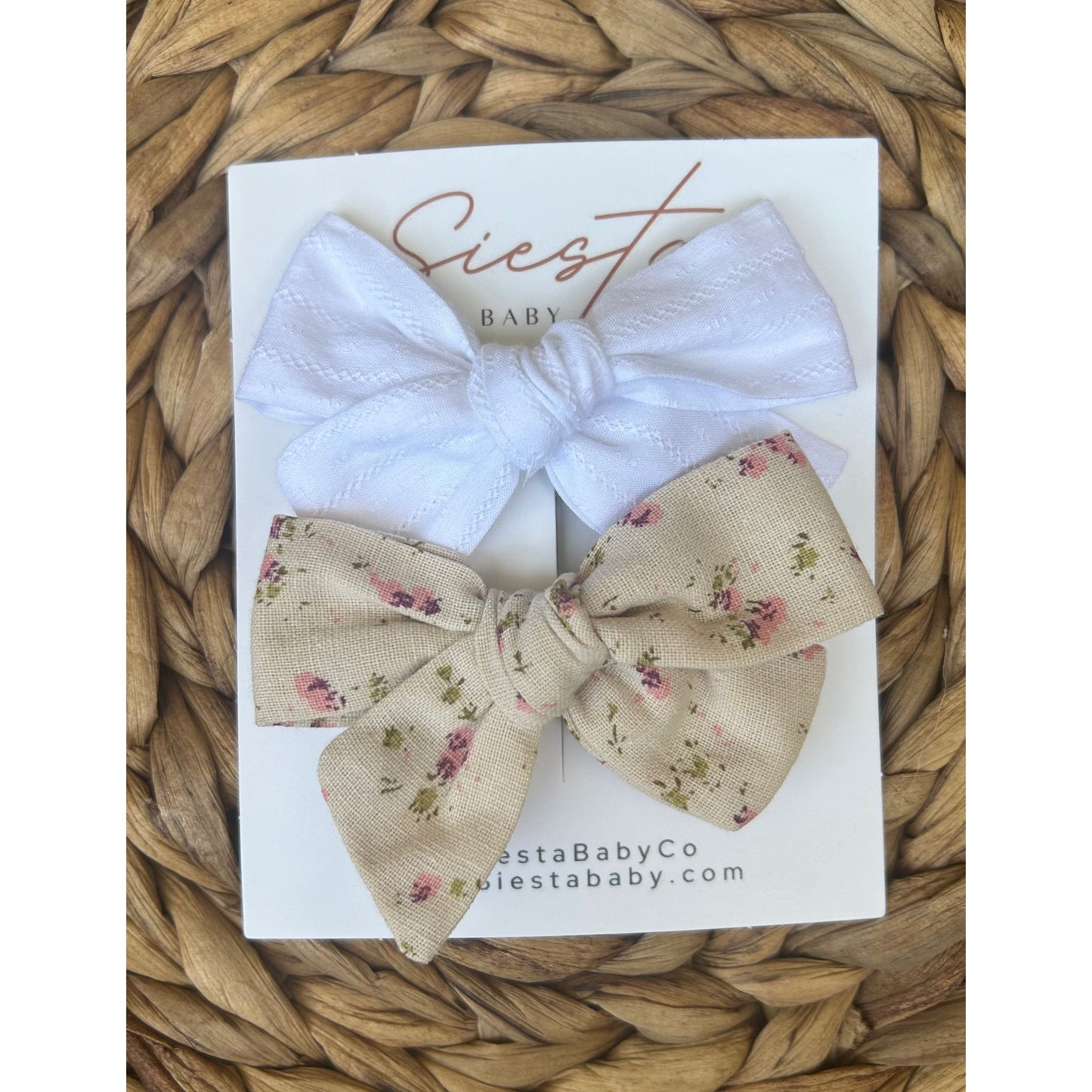 Bow Set- Cream Floral