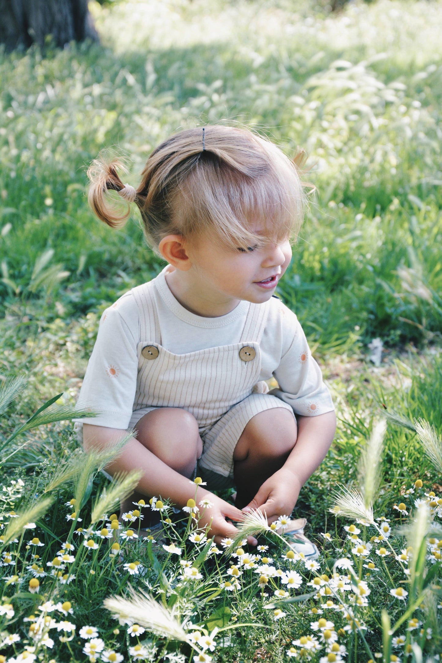 Cream Stripe Overall