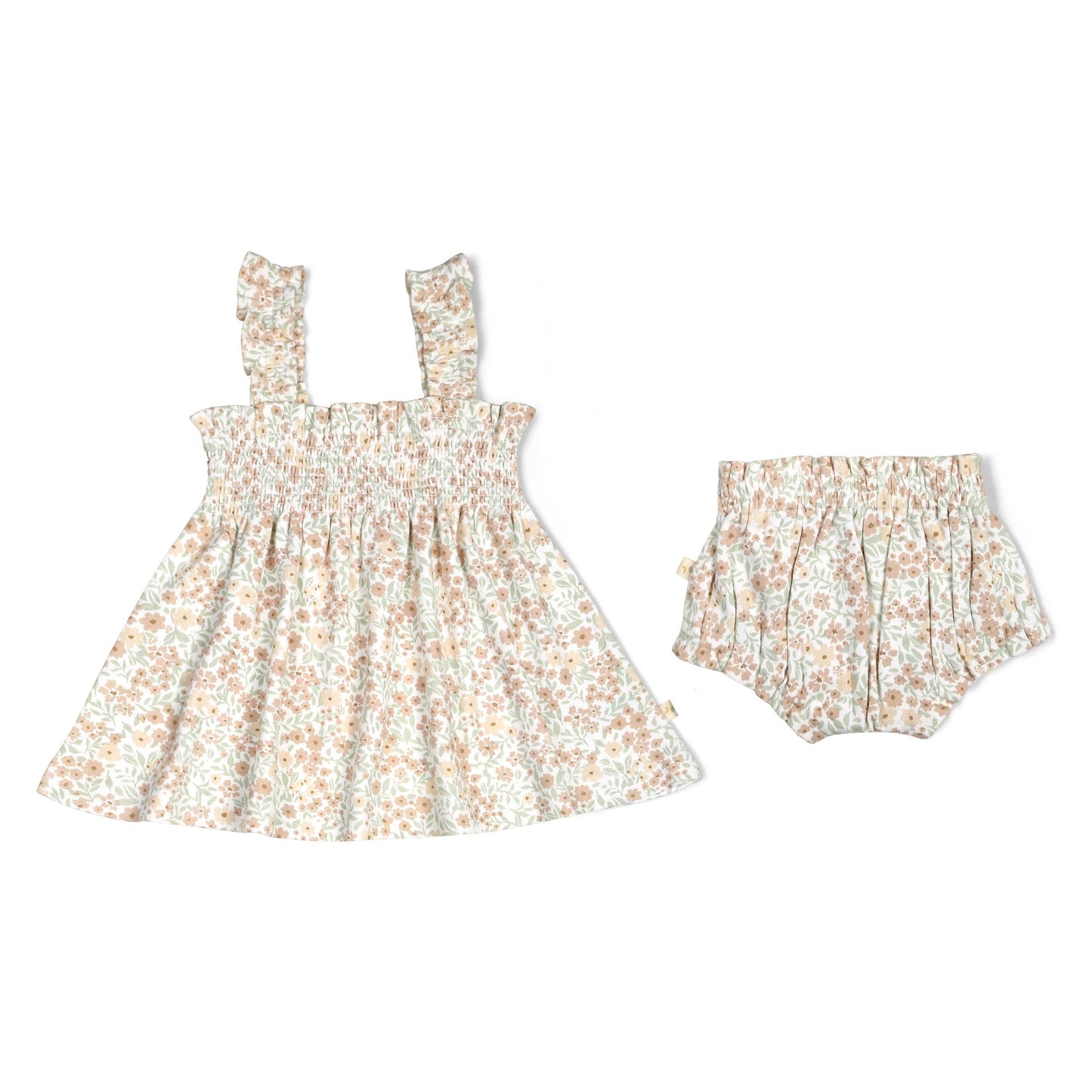 Summer Floral Organic Smocked Sundress