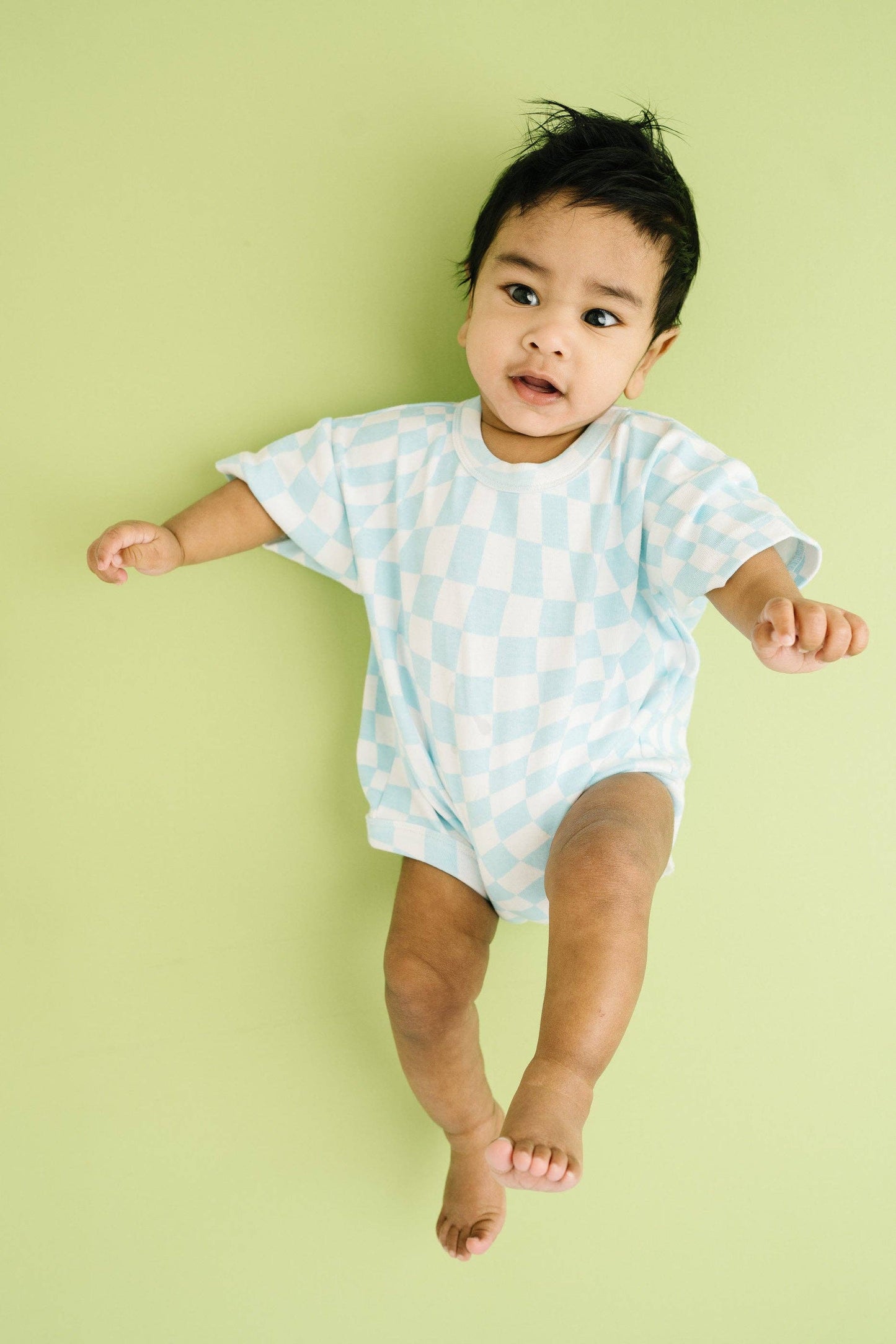 Blue Wavy Slouchy Romper