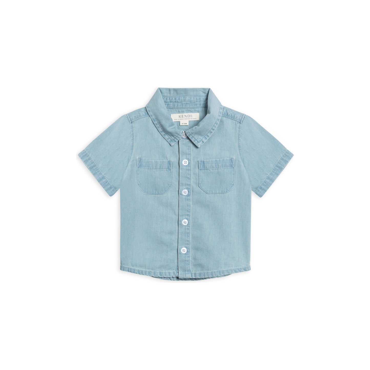 Organic Graham Chambray Collared Button Down - Chambray