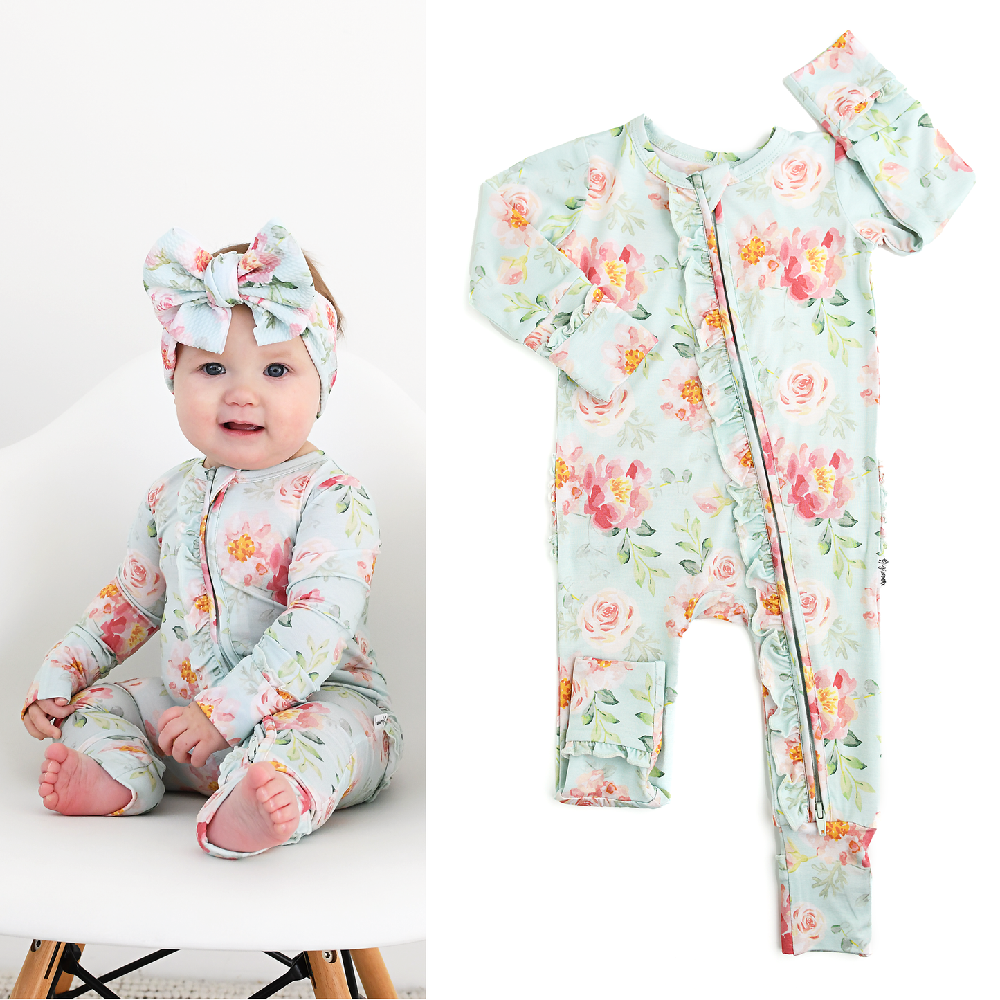 Mae Floral Ruffle Zip