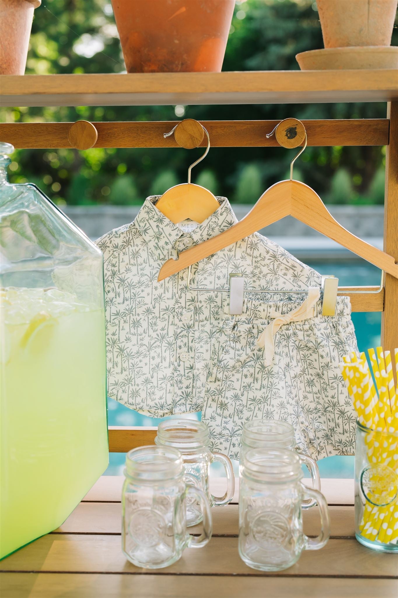 Palm Tree Linen Cotton Shorts