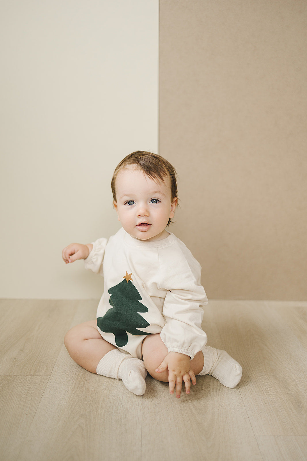 Christmas Tree French Terry Bubble Romper