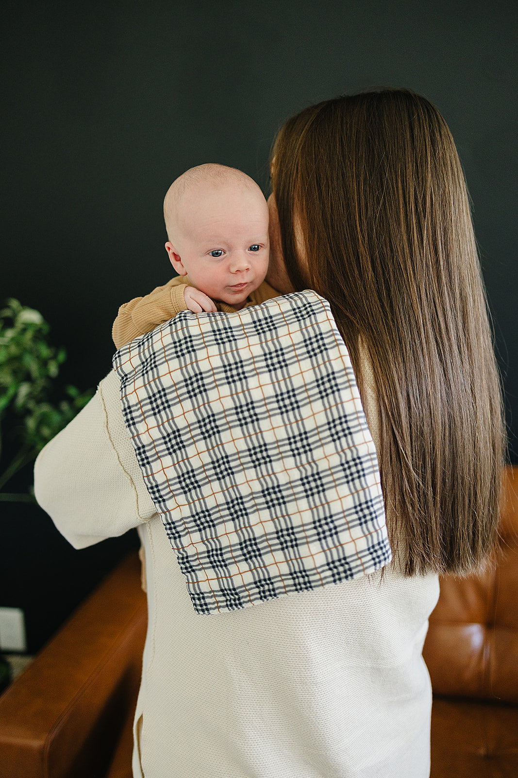 Vintage Plaid Muslin Burp Cloth