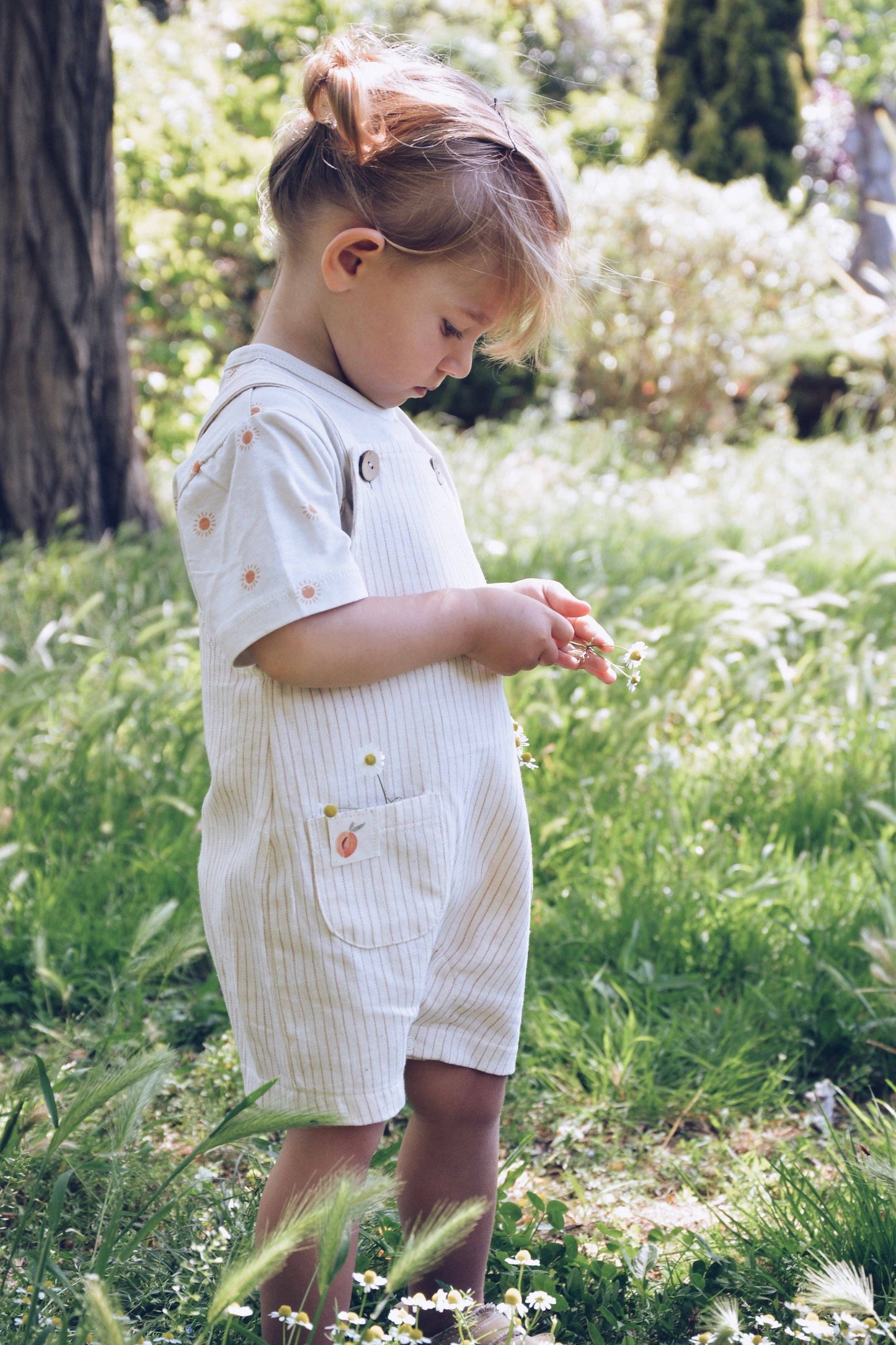 Cream Stripe Overall