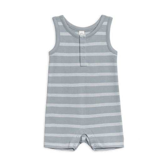 Blue Stripe Organic Baby Romper