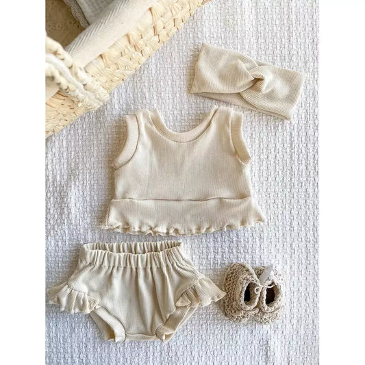 Vanilla Baby Girl Ruffle Top - SiestaBabyCo