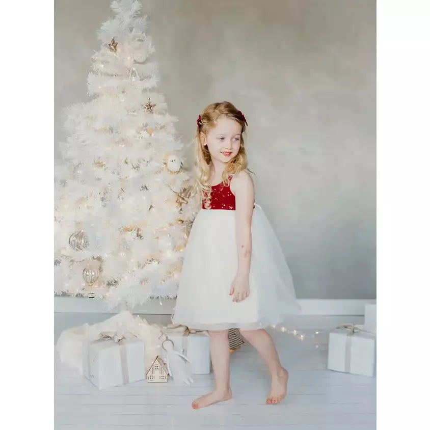 Linen Tutu Dress - Golden Stars - SiestaBabyCo